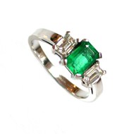 Bespoke 1ct Emerald And Diamond Ring In 18ct White Gold