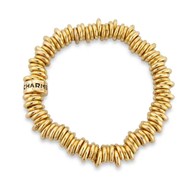 18CT GOLD PLATED STRETCH RING CHARM BRACELET