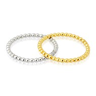 BEADED STACKING RINGS IN SILVER OR GOLD