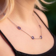 TANZANITE NECKLACE ON STERLING SILVER CHAIN