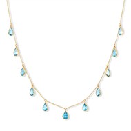 FACETED BLUE TOPAZ GOLD NECKLACE 