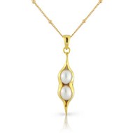 GOLD VERMEIL TWO PEAS IN A POD PENDANT