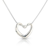 SILVER TWISTED HEART PENDANT