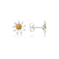 SILVER & GOLD PLATED DAISY STUD EARRINGS