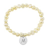 PEARL BRACELET WITH PERSONALISED SILVER DISC