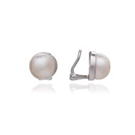 SILVER CLIP EARRINGS WITH 10mm PEARL