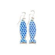 ENAMEL FISH EARRINGS - BLUE