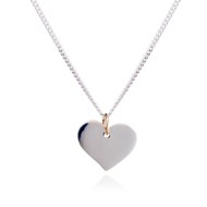 FLAT HEART NECKLACE IN SILVER OR GOLD