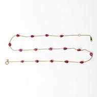 RUBY NECKLACE ON 18ct GOLD CHAIN