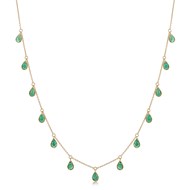 FINE EMERALD NECKLACE ON 18ct GOLD CHAIN