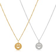 SMILEY PENDANT IN SILVER OR GOLD