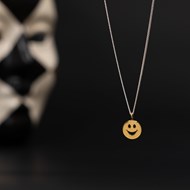 SMILEY PENDANT IN SILVER OR GOLD