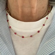 RUBY NECKLACE ON 18ct GOLD CHAIN